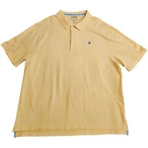 Izod Advantage Shirt Men's 2XL Yellow SS Performance Stretch Golf Polo
